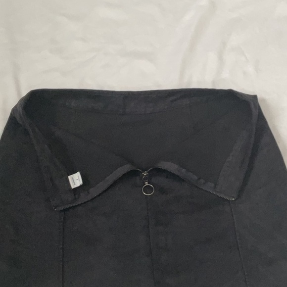 Charcoal Faux Suede Old Navy A Line Mini Skirt Back Zipper Size 4 - Picture 10 of 11